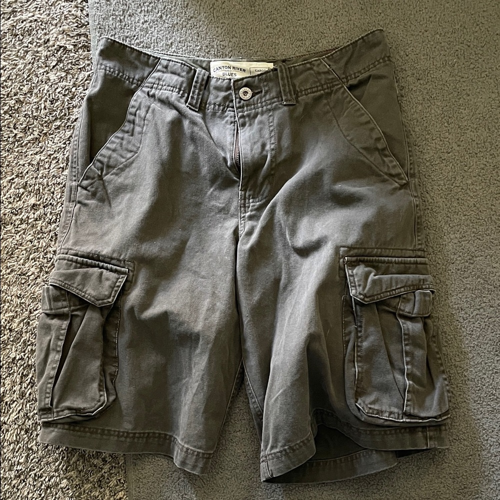 Canyon River Blues Men's Olive Green Utility Cargo Shorts, Size 30